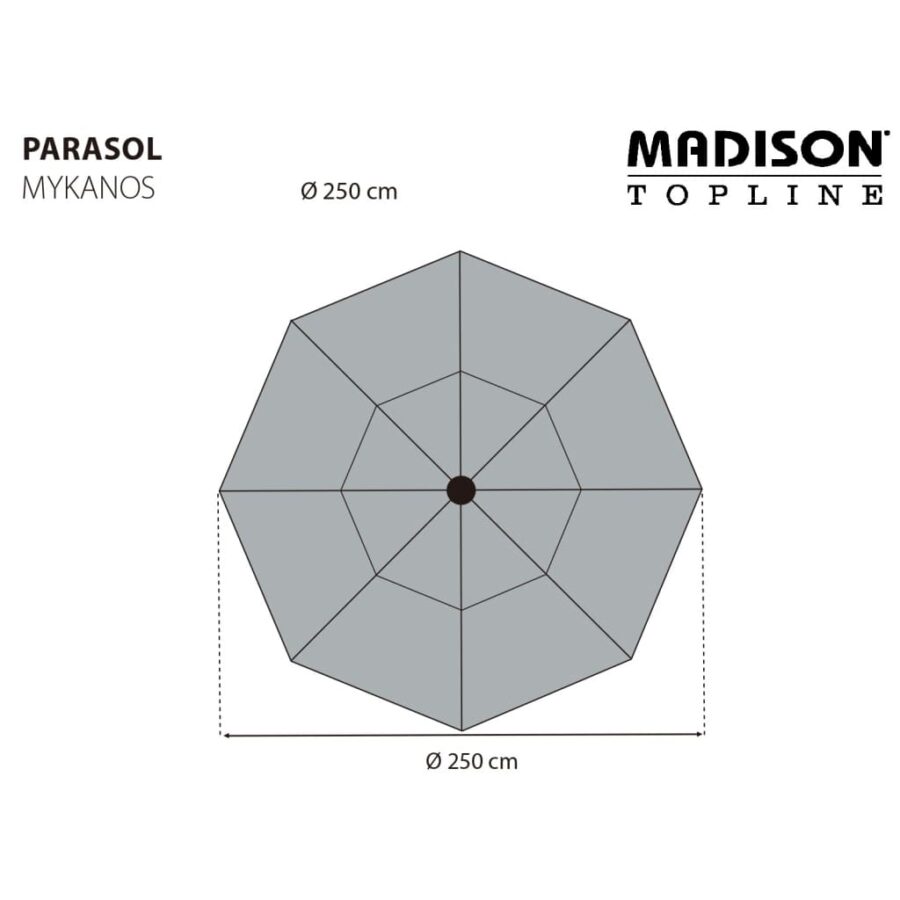 Madison Parasol Mykanos 250 cm taupe - Afbeelding 7