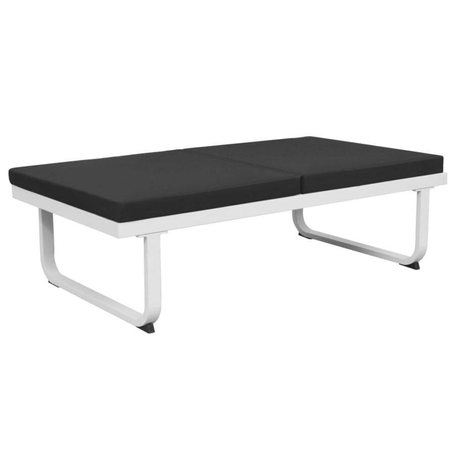 4-delige Loungeset met kussens aluminium zwart - Afbeelding 6
