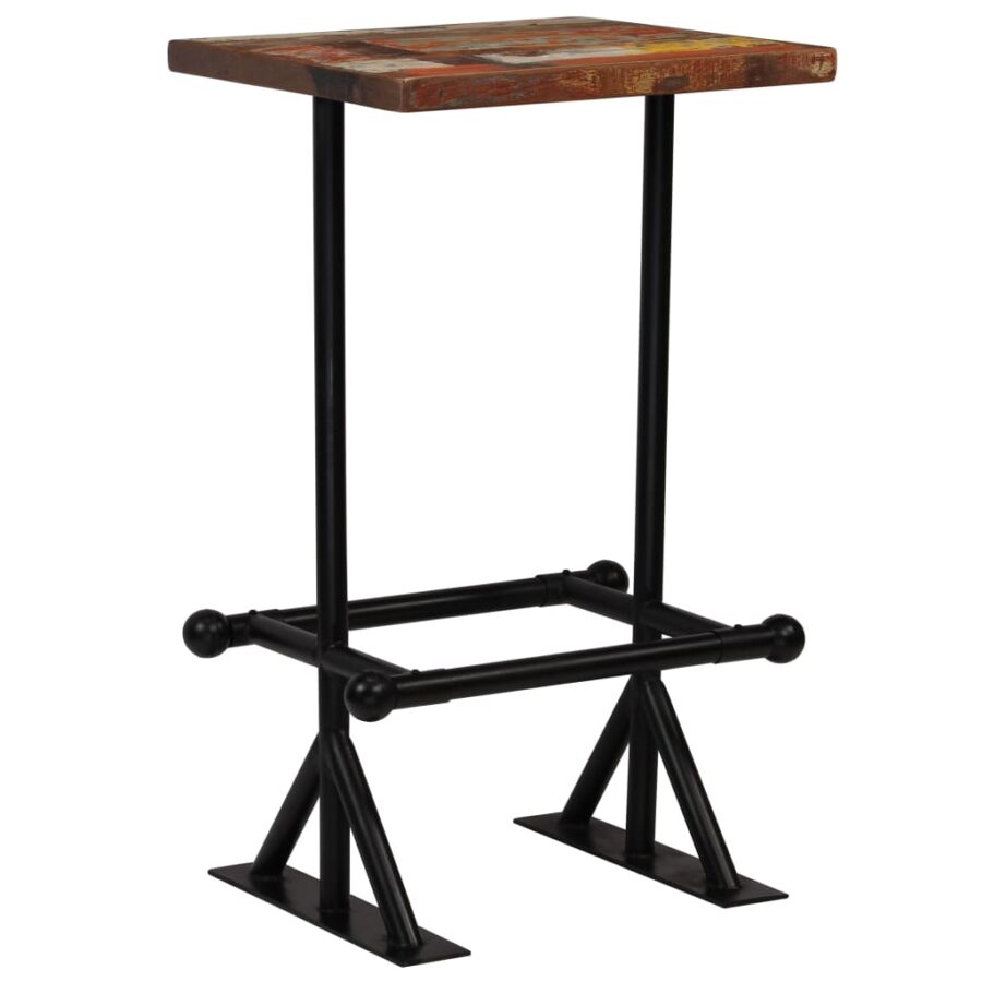 3-delige Barset massief gerecycled hout meerkleurig - Afbeelding 2