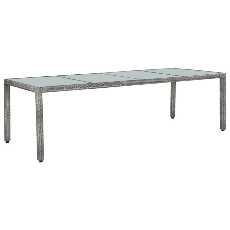 11-delige Tuinset met kussens poly rattan grijs - Afbeelding 2