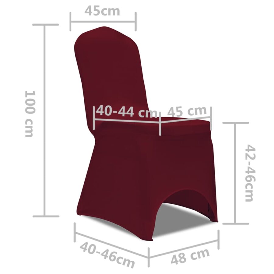 Stoelhoes Stretch Bordeauxrood (6 stuks) - Afbeelding 8