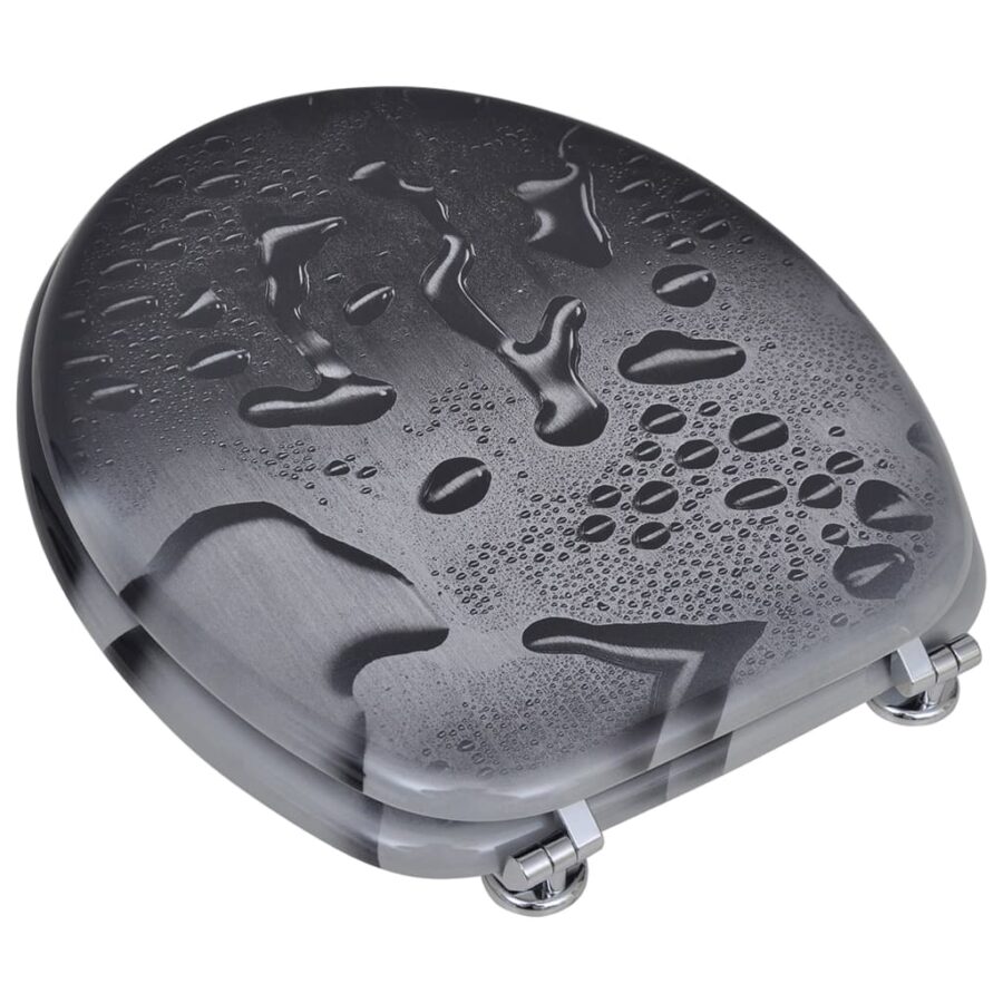 Toiletbril van MDF met waterdruppel dessin - Afbeelding 3
