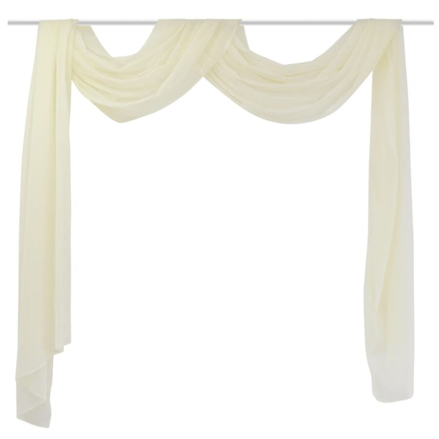 Overgordijn doorschijnend voile 140 x 600 cm crème - Afbeelding 2