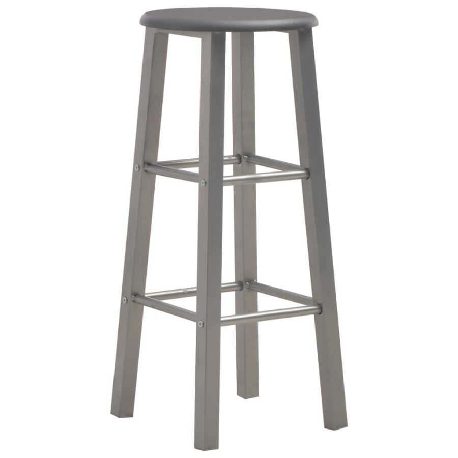 3-delige Barset hout en staal antraciet - Afbeelding 6