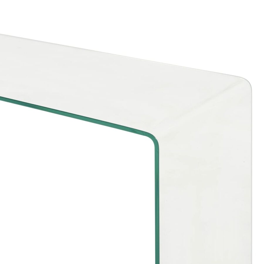 2-delige salontafelset 90x30x20/110x30x40 cm gehard glas - Afbeelding 4