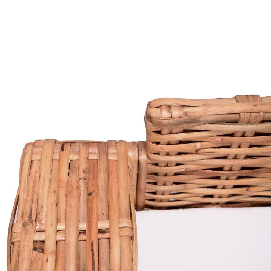 2-delig Bankstel met kussens natuurlijk rattan - Afbeelding 9