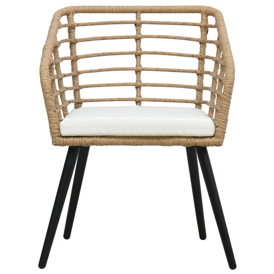 3-delige Bistroset poly rattan eikenkleurig - Afbeelding 3