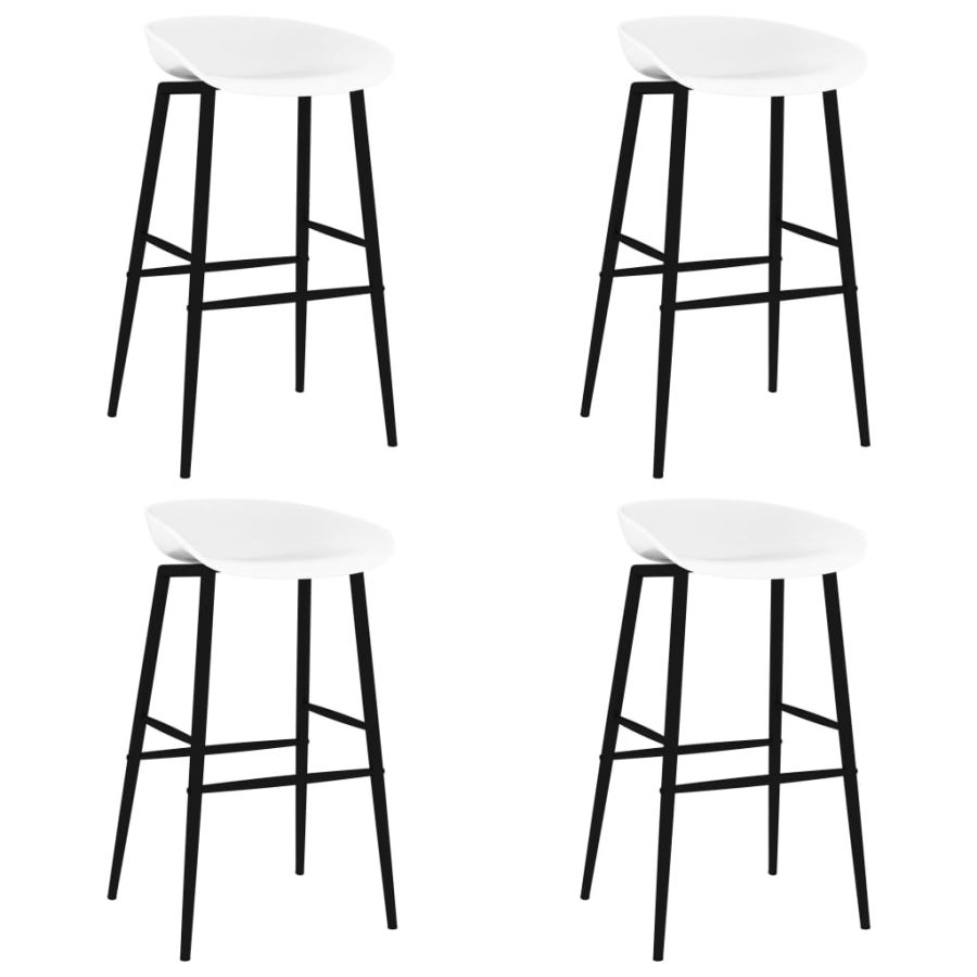 Barstoelen 4 st wit