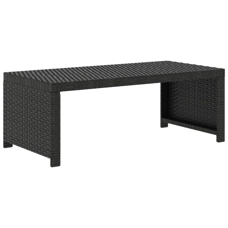 5-delige Loungeset met kussens poly rattan zwart - Afbeelding 9