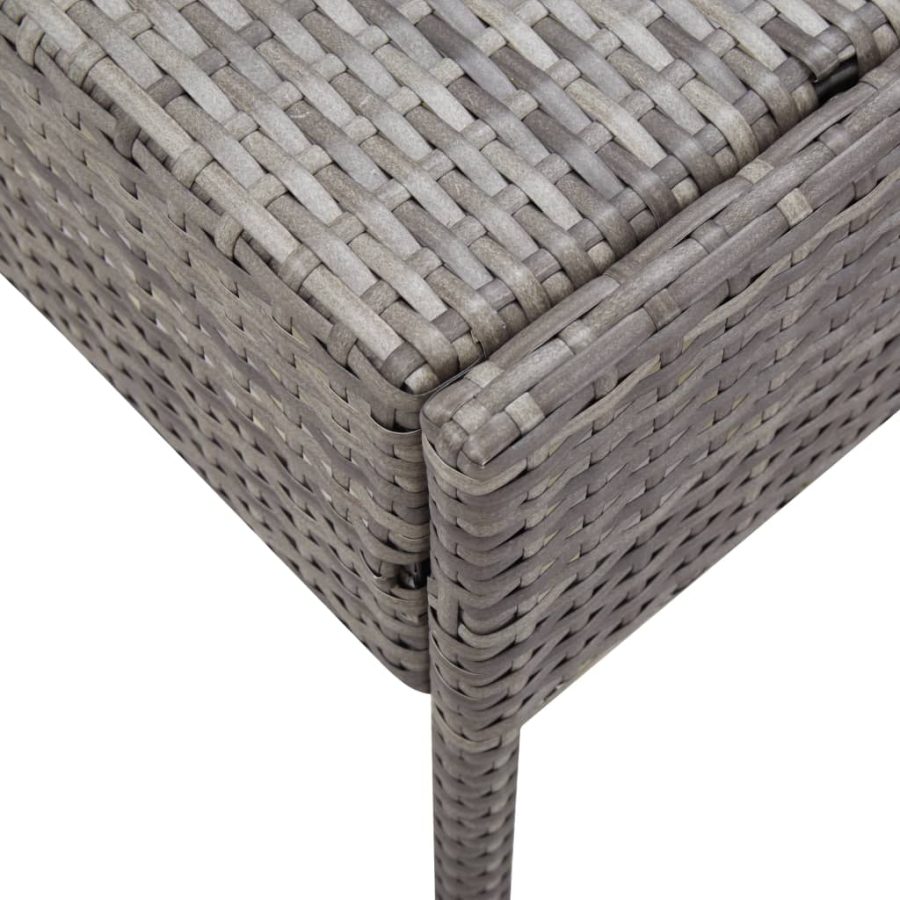 5-delige Loungeset met kussens poly rattan grijs - Afbeelding 11