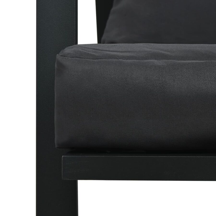 4-delige Loungeset met kussens aluminium donkergrijs - Afbeelding 12