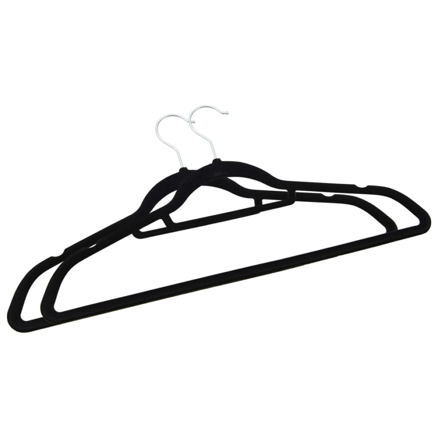 20-delige Kledinghangerset anti-slip fluweel zwart - Afbeelding 4