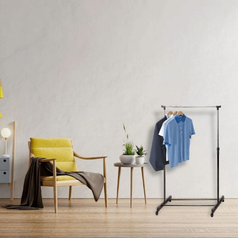 Storage solutions Kledingrek met wielen enkele stang 80x42x(90-165) cm - Afbeelding 9