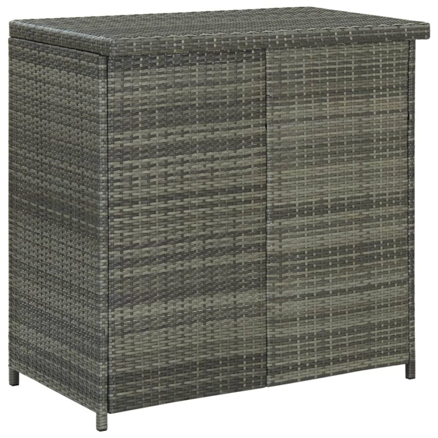 3-delige Barset poly rattan grijs - Afbeelding 4