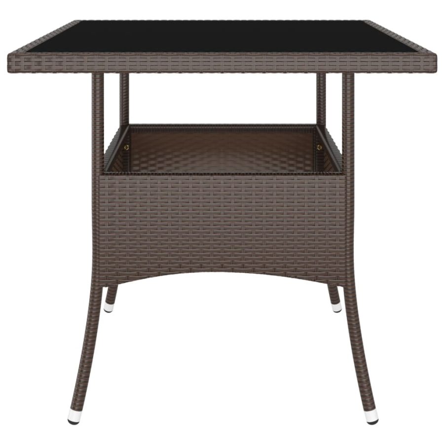 5-delige Loungeset poly rattan bruin - Afbeelding 9