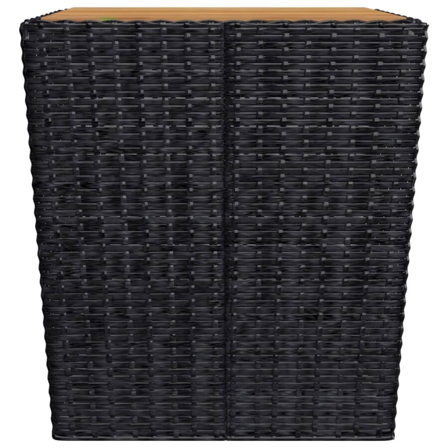 3-delige Bistroset poly rattan en acaciahout zwart - Afbeelding 11