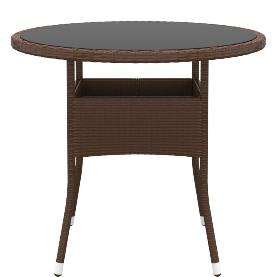 5-delige Tuinset poly rattan bruin - Afbeelding 6