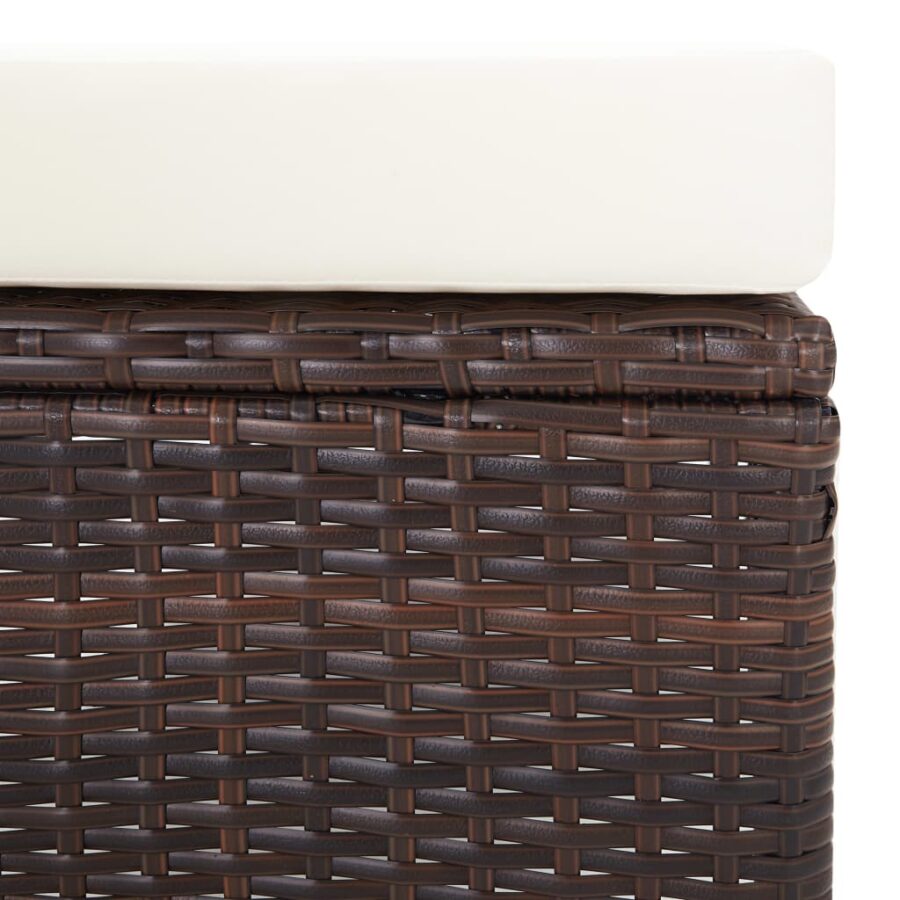 3-delige Loungeset met kussens poly rattan bruin - Afbeelding 10