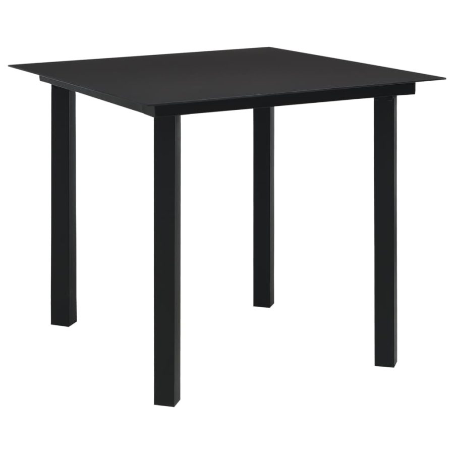 5-delige Tuinset glas en staal zwart - Afbeelding 3