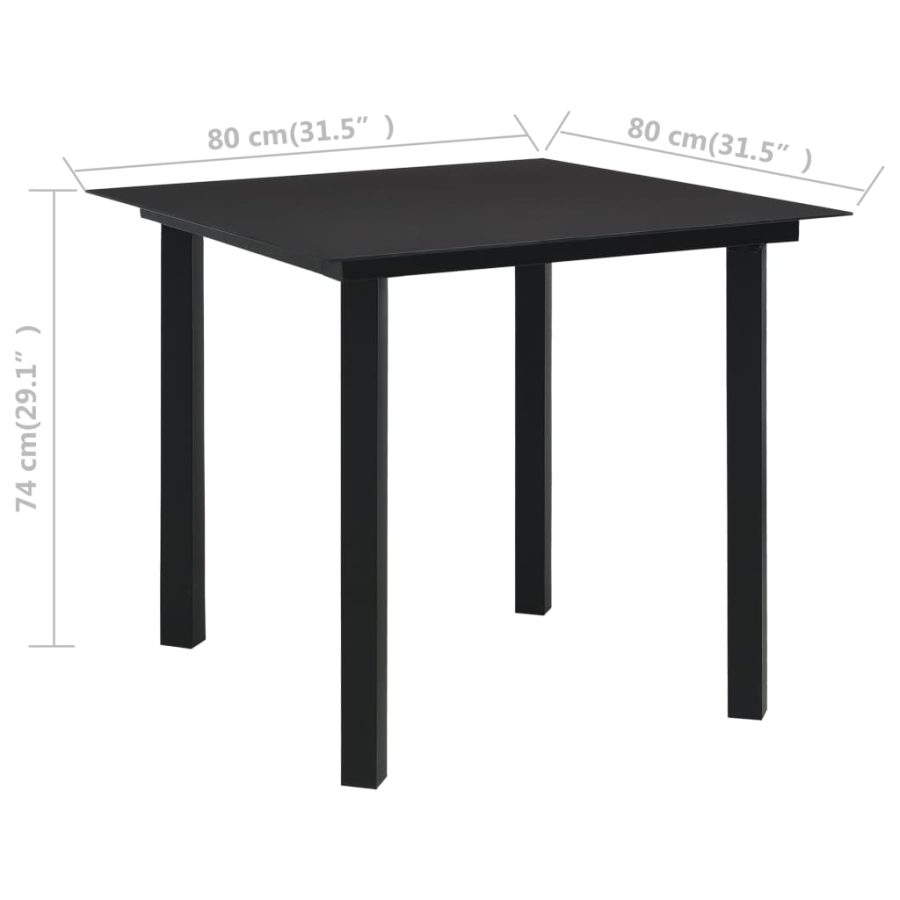 5-delige Tuinset glas en staal zwart - Afbeelding 12