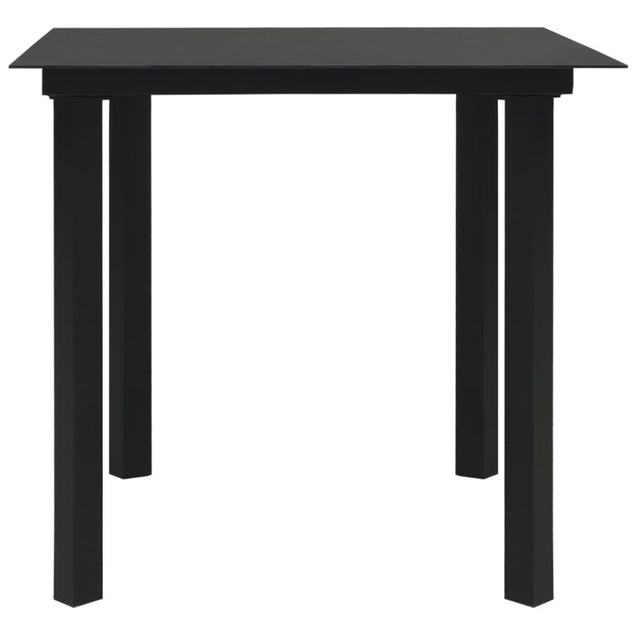 5-delige Tuinset glas en staal zwart - Afbeelding 4