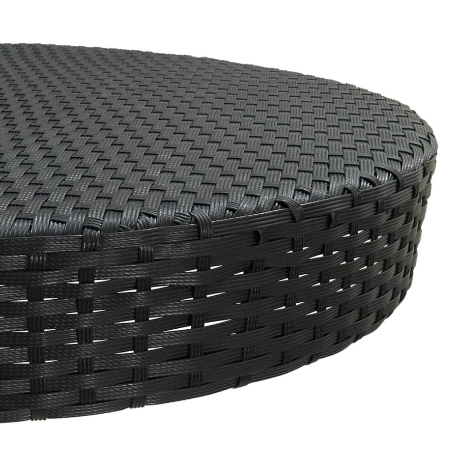 5-delige Tuinbarset met kussens poly rattan zwart - Afbeelding 5