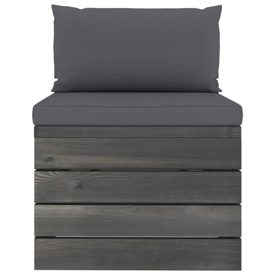 2-delige Loungeset met kussens pallet massief grenenhout - Afbeelding 3