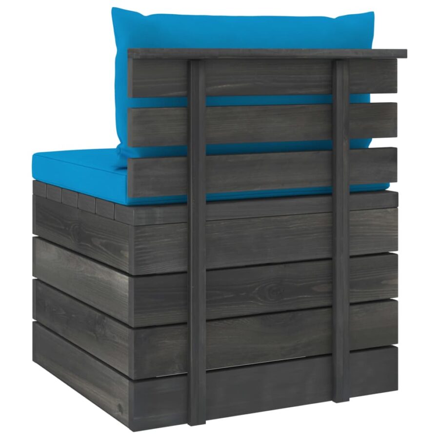 3-delige Loungeset met kussens pallet massief grenenhout - Afbeelding 7