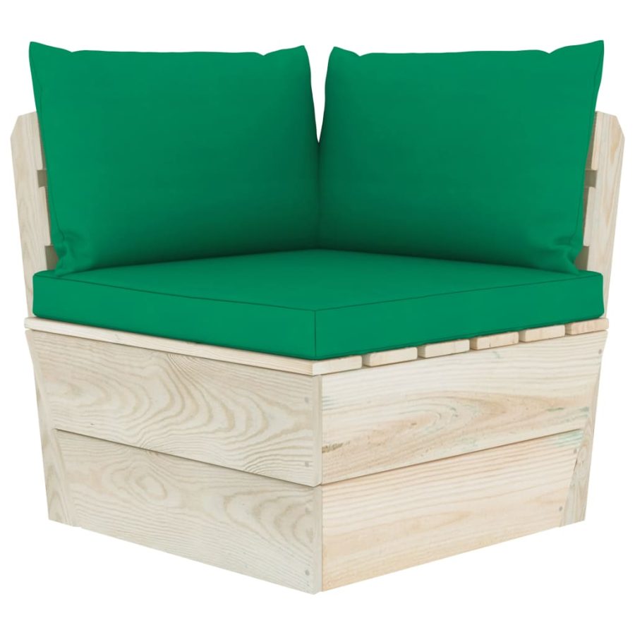 6-delige Loungeset met kussens pallet vurenhout - Afbeelding 4