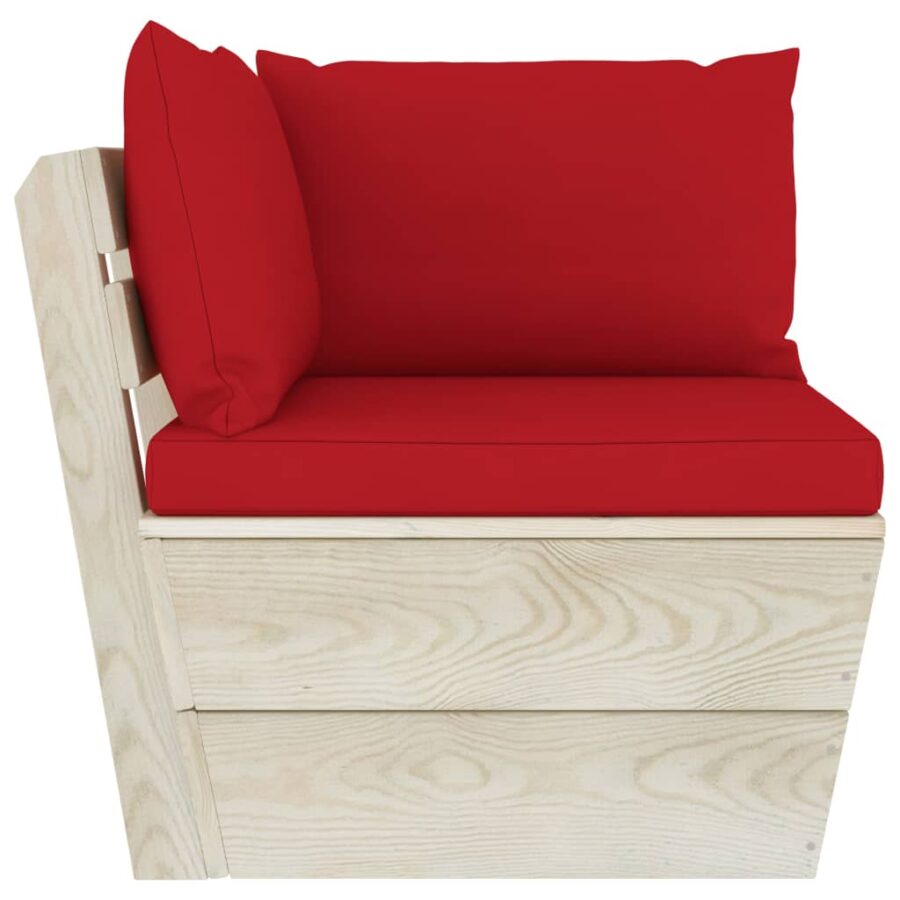 10-delige Loungeset met kussens pallet vurenhout - Afbeelding 5