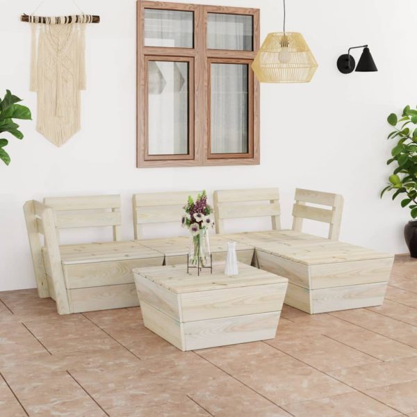 5-delige Loungeset pallet geïmpregneerd vurenhout