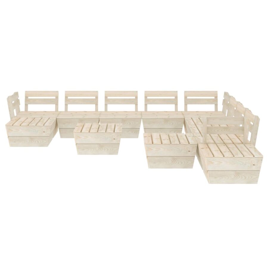 12-delige Loungeset pallet geïmpregneerd vurenhout - Afbeelding 3