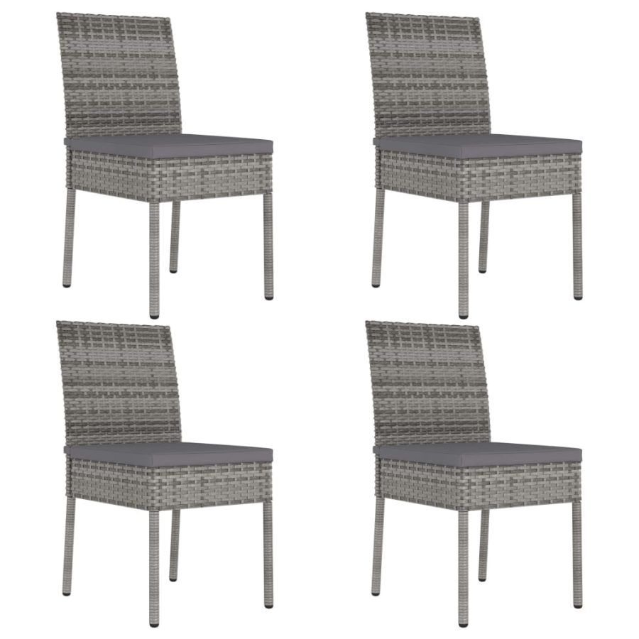 5-delige Tuinset poly rattan grijs - Afbeelding 7