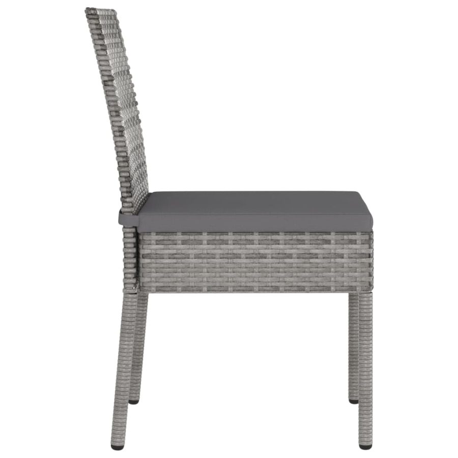 5-delige Tuinset poly rattan grijs - Afbeelding 9