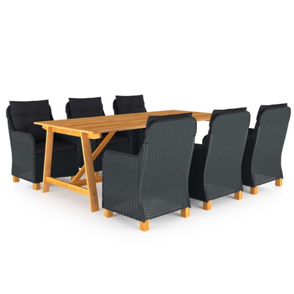 7-delige Tuinset donkergrijs