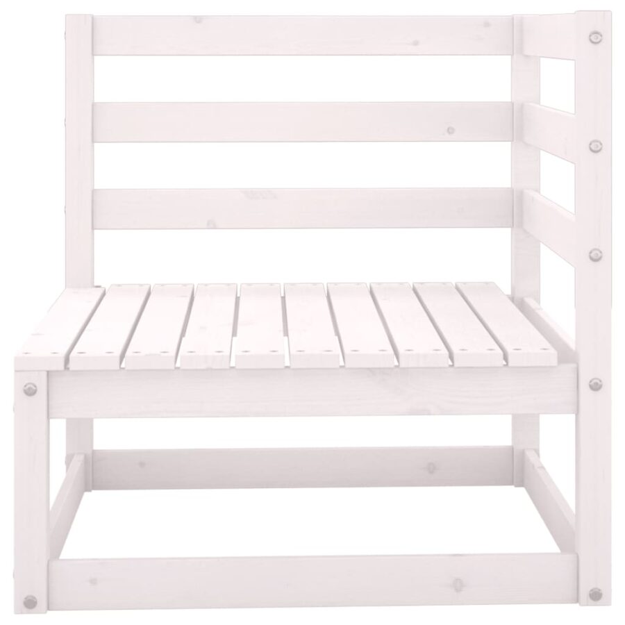 2-delige Loungeset met kussens massief grenenhout wit - Afbeelding 3