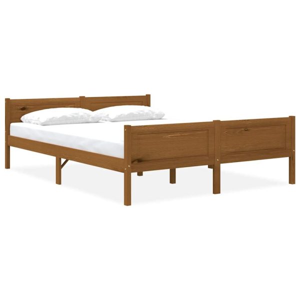 Bedframe massief grenenhout honingbruin 140x200 cm