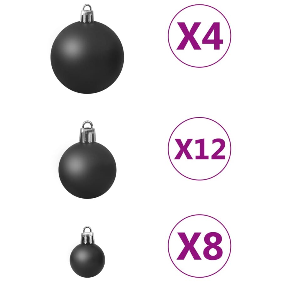 100-delige Kerstballenset zwart - Afbeelding 3
