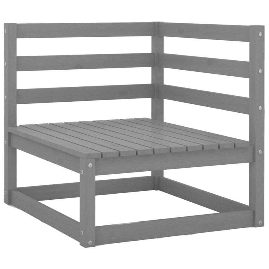 4-delige Loungeset massief grenenhout grijs - Afbeelding 4
