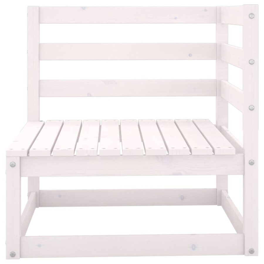 4-delige Loungeset massief grenenhout wit - Afbeelding 5