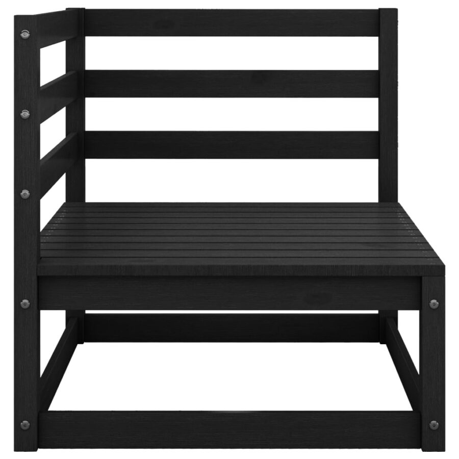 10-delige Loungeset massief grenenhout zwart - Afbeelding 5