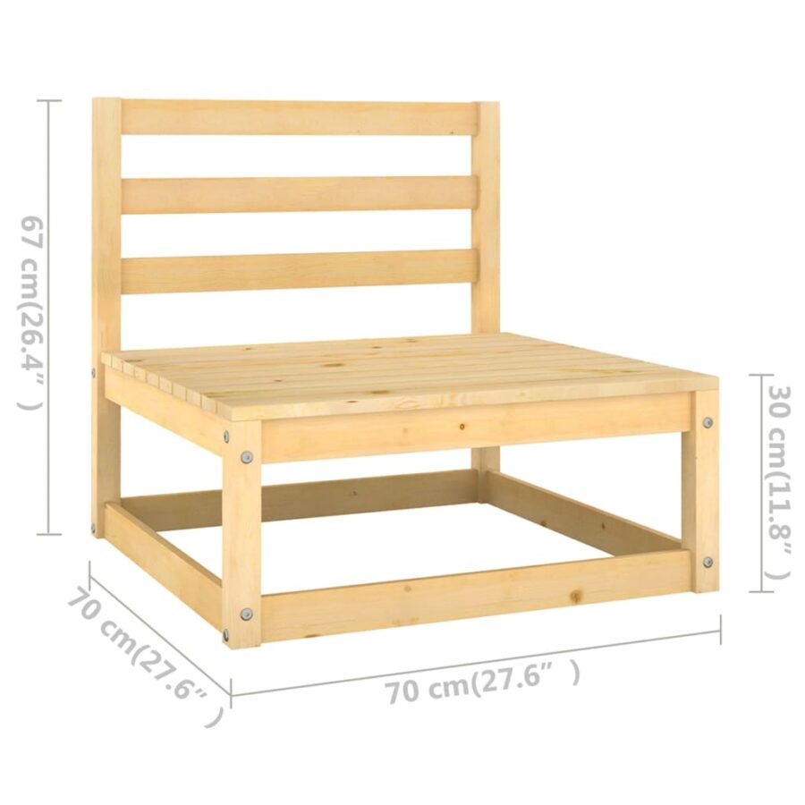10-delige Loungeset massief grenenhout - Afbeelding 9