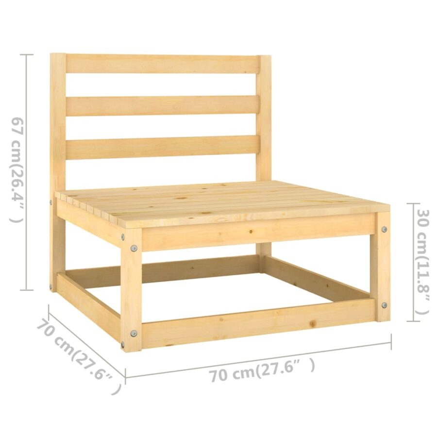 10-delige Loungeset massief grenenhout - Afbeelding 6