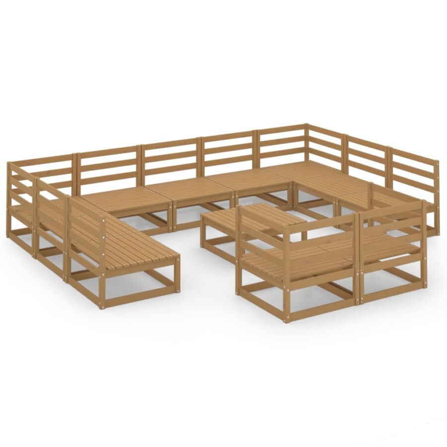 12-delige Loungeset massief grenenhout - Afbeelding 2
