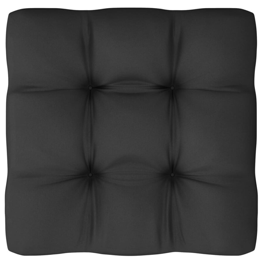10-delige Loungeset met kussens massief grenenhout zwart - Afbeelding 5