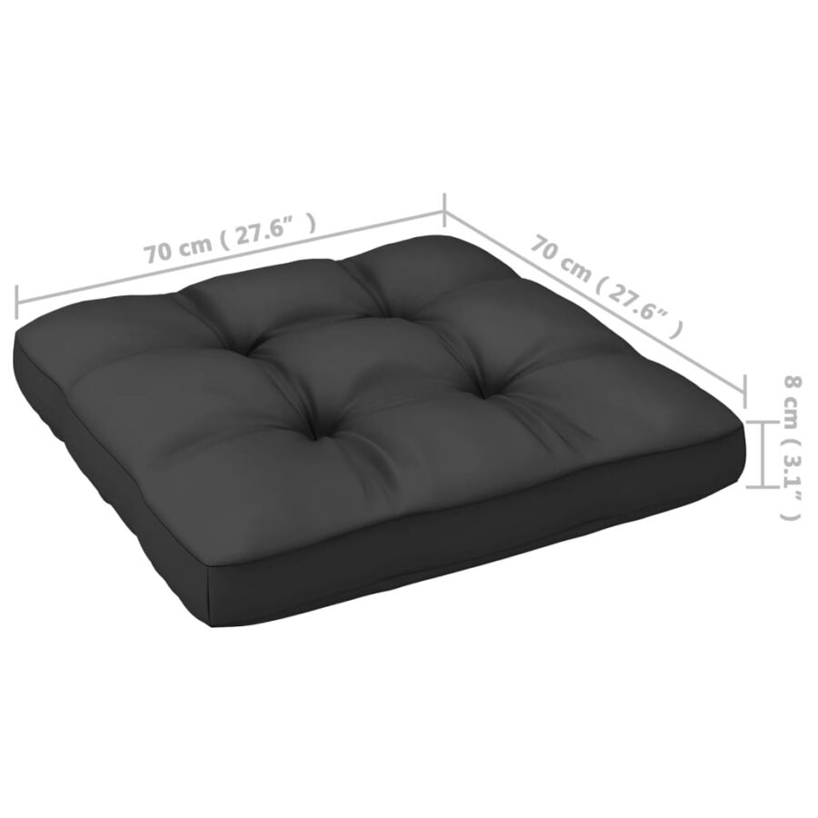 10-delige Loungeset met kussens massief grenenhout grijs - Afbeelding 11