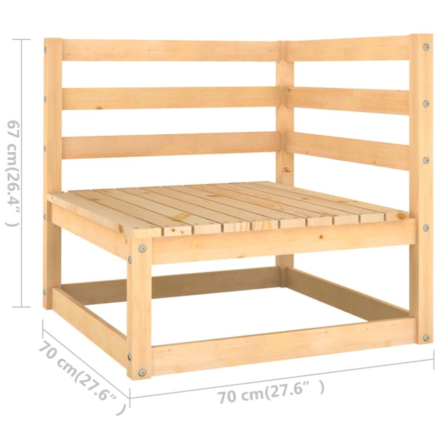 11-delige Loungeset met kussens massief grenenhout - Afbeelding 10