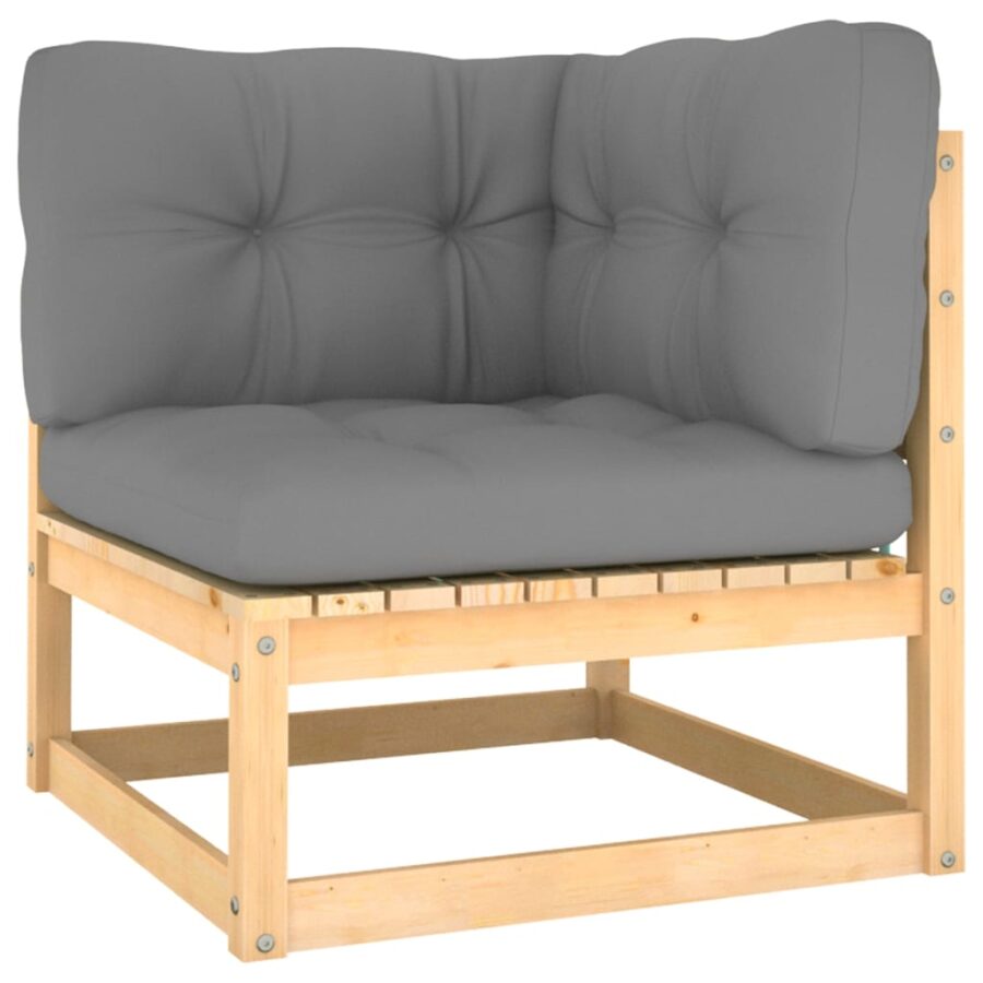 10-delige Loungeset met kussens massief grenenhout - Afbeelding 4
