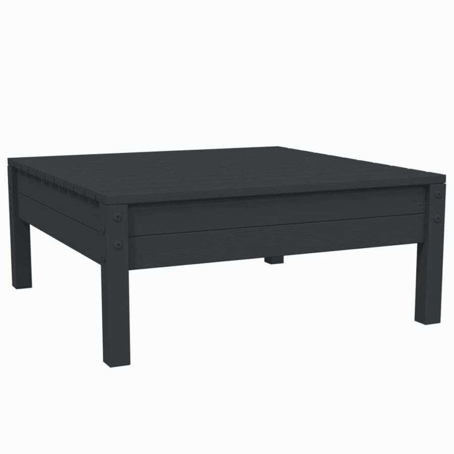 3-delige Loungeset met kussens massief grenenhout zwart - Afbeelding 5