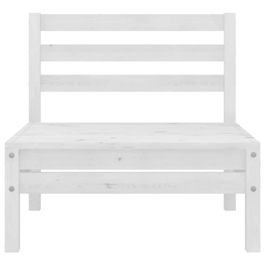6-delige Loungeset massief grenenhout wit - Afbeelding 8